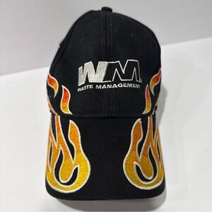 WM Waste Management NASCAR Flame Adjustable Baseball Cap